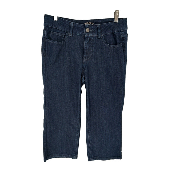 Riders By Lee Woman's Capri Jeans Size 6M Embroidered Back Pockets Altered Waist - Picture 1 of 12